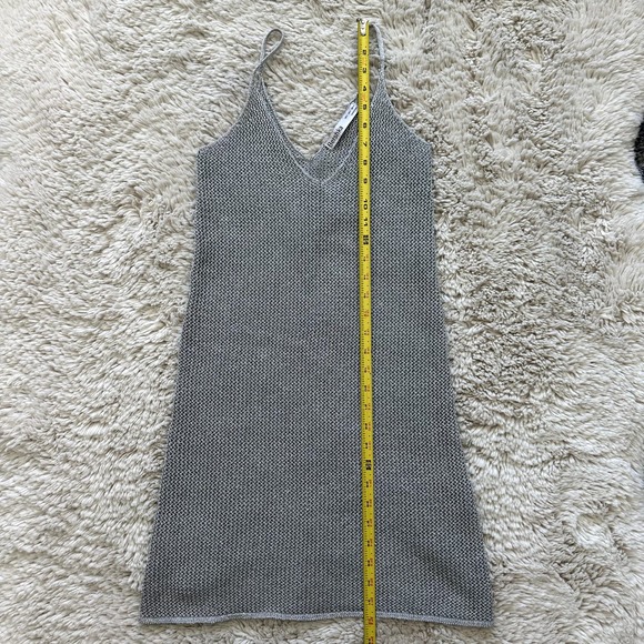 Bershka Metallic/ Silver Party Dress, Cover Up, Boho Strappy Mini Dress Sz Small - Picture 6 of 9